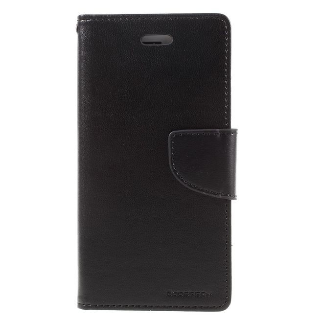 Goospery - Handyhülle für LG Q6 / Q6 Plus - Case aus Leder - Bravo Diary Series - schwarz
