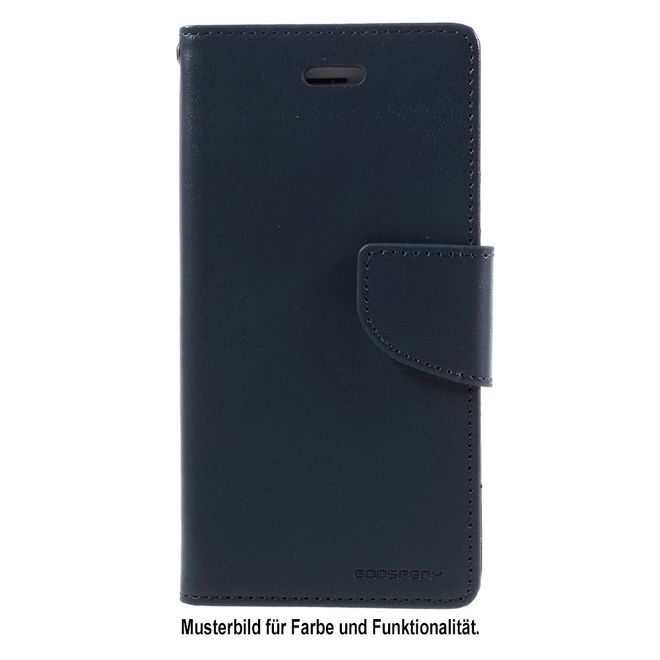Goospery - Handyhülle für LG Q6 / Q6 Plus - Case aus Leder - Bravo Diary Series - navy