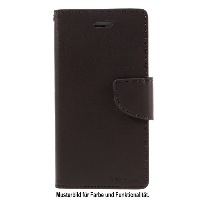 Goospery - Handyhülle für LG Q6 / Q6 Plus - Case aus Leder - Bravo Diary Series - braun