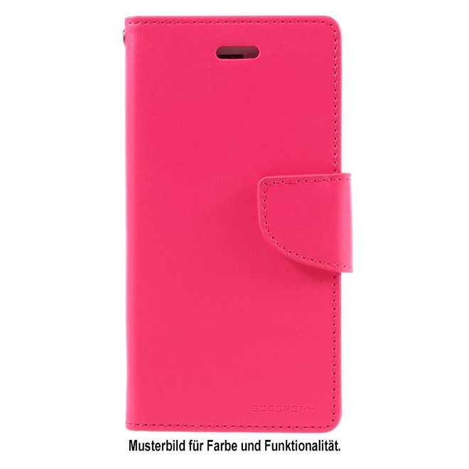 Goospery - Handyhülle für LG Q6 / Q6 Plus - Case aus Leder - Bravo Diary Series - pink
