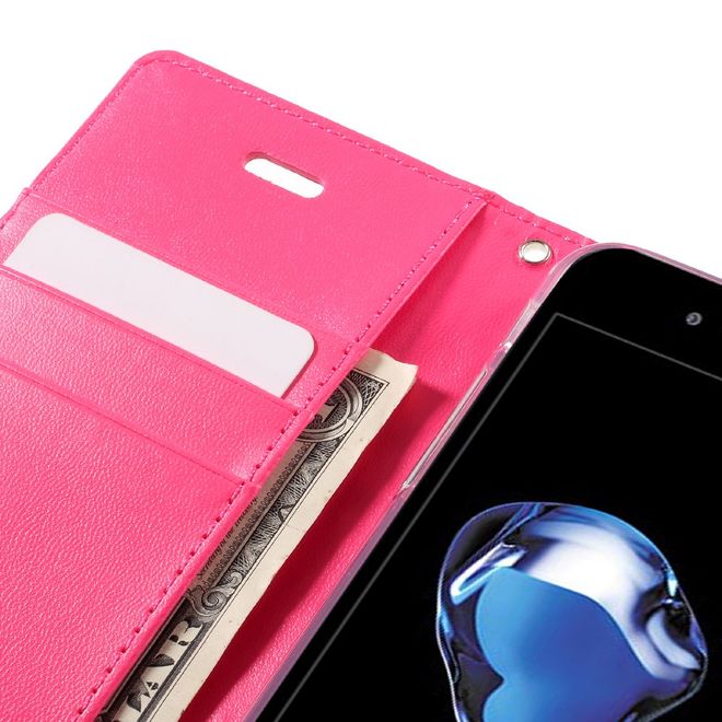 Goospery - Handyhülle für LG Q6 / Q6 Plus - Case aus Leder - Bravo Diary Series - pink
