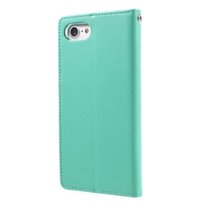 Goospery - Handyhülle für LG Q6 / Q6 Plus - Case aus Leder - Bravo Diary Series - mintgrün