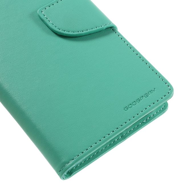 Goospery - Handyhülle für LG Q6 / Q6 Plus - Case aus Leder - Bravo Diary Series - mintgrün