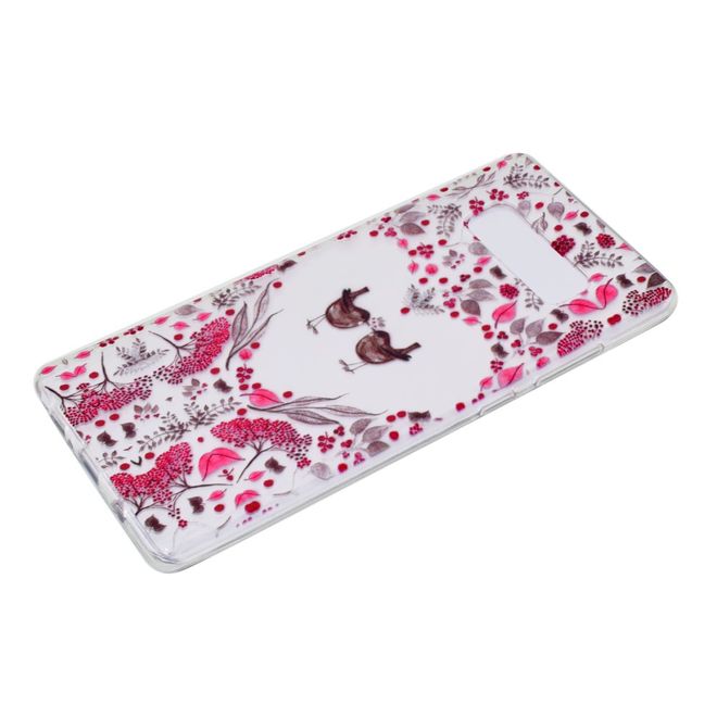 Samsung Galaxy Note 8 Handy Hülle - SoftTPU Softcase - verliebte Vögel und Blumen