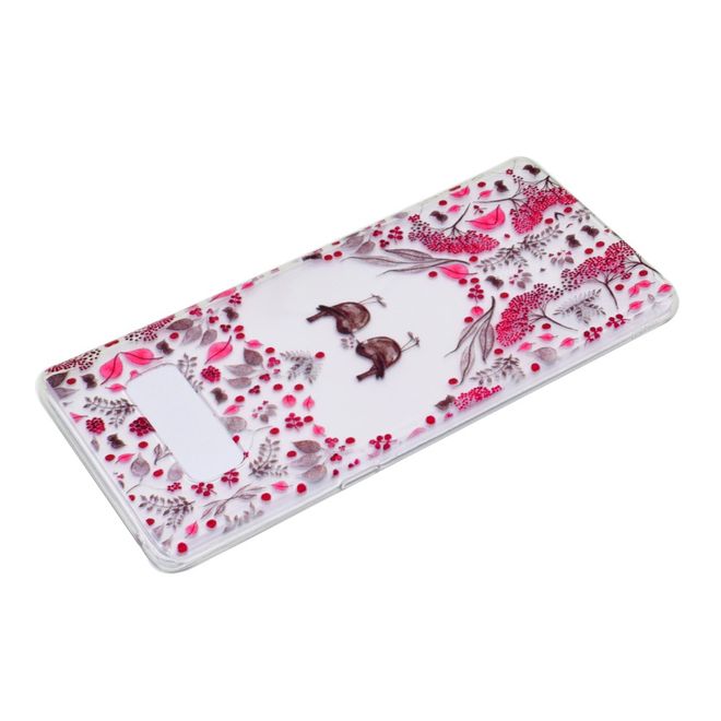 Samsung Galaxy Note 8 Handy Hülle - SoftTPU Softcase - verliebte Vögel und Blumen
