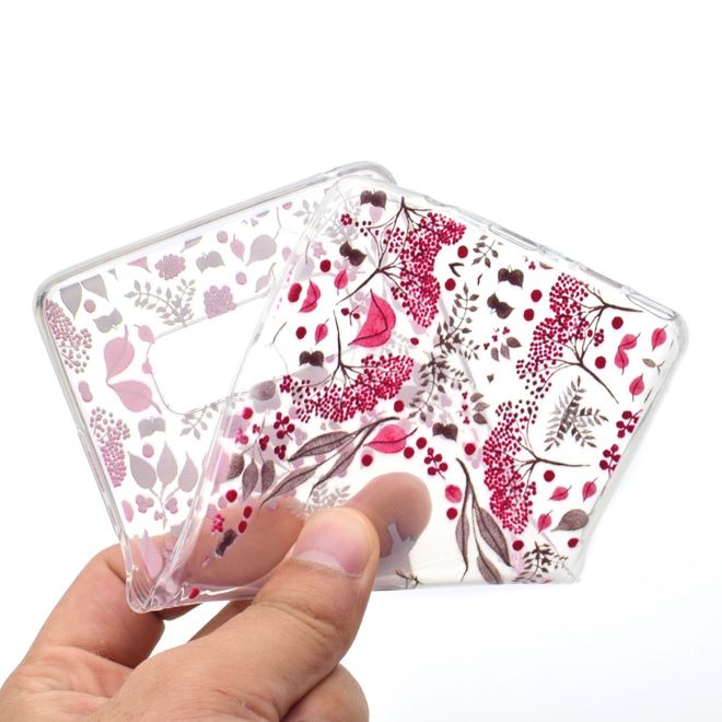 Samsung Galaxy Note 8 Handy Hülle - SoftTPU Softcase - verliebte Vögel und Blumen