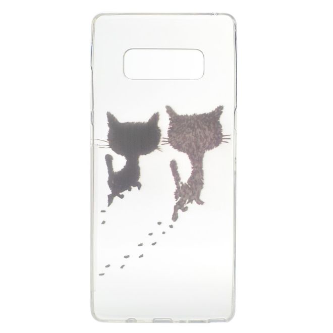 Samsung Galaxy Note 8 Handy Hülle - SoftTPU Softcase - zwei Katzen