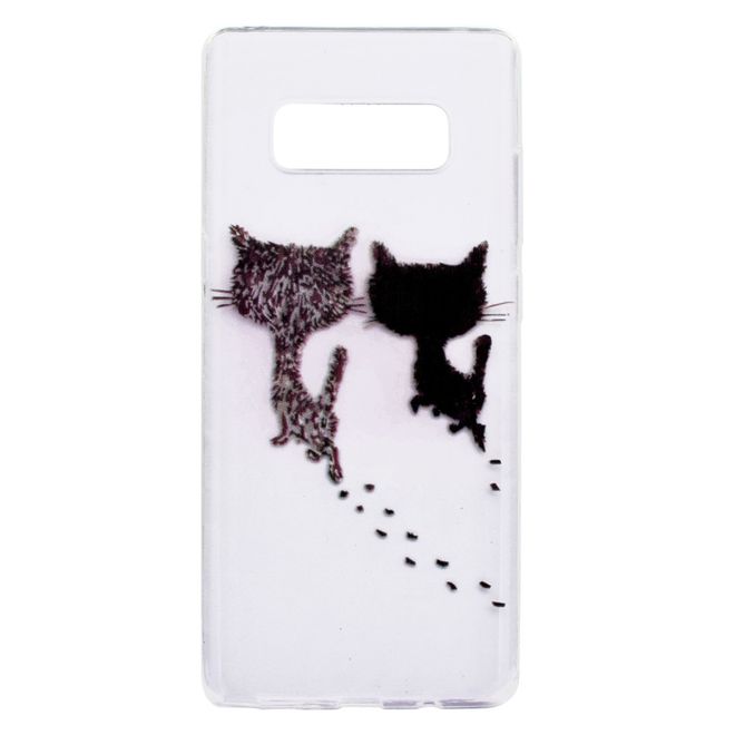 Samsung Galaxy Note 8 Handy Hülle - SoftTPU Softcase - zwei Katzen