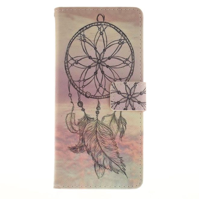 Samsung Galaxy Note 8 Hülle - Leder Bookcover mit Standfunktion - schwarzer Traumfänger