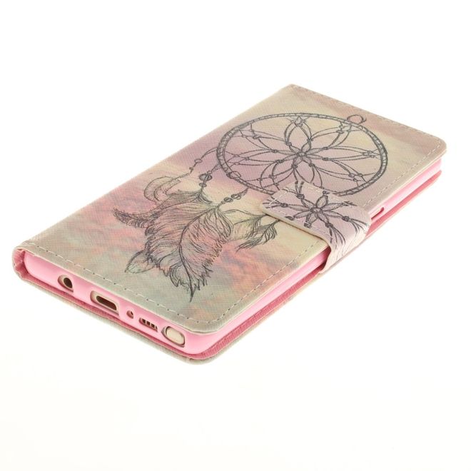 Samsung Galaxy Note 8 Hülle - Leder Bookcover mit Standfunktion - schwarzer Traumfänger