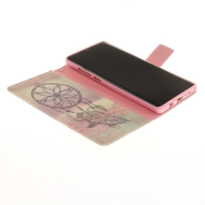 Samsung Galaxy Note 8 Hülle - Leder Bookcover mit Standfunktion - schwarzer Traumfänger