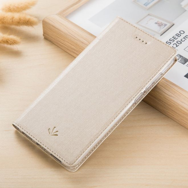 Vili Dmx - Sony Xperia XZ1 Hülle - Case aus Leder - Business Style - mit Standfunktion - gold