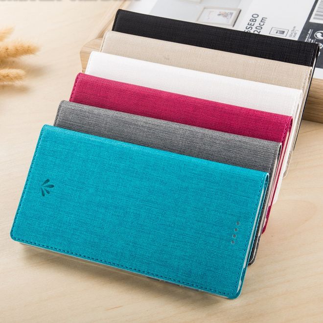 Vili Dmx - Sony Xperia XZ1 Hülle - Case aus Leder - Business Style - mit Standfunktion - grau