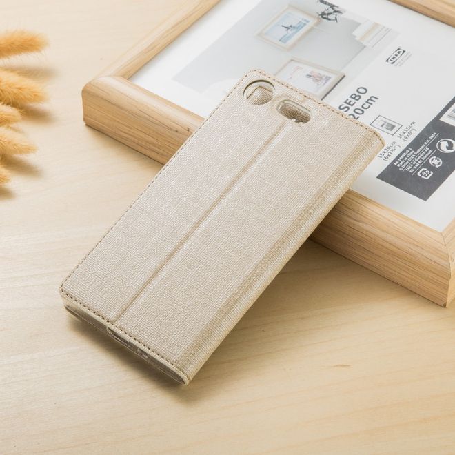 Vili Dmx - Sony Xperia XZ1 Compact Hülle - Case aus Leder - mit Standfunktion - gold