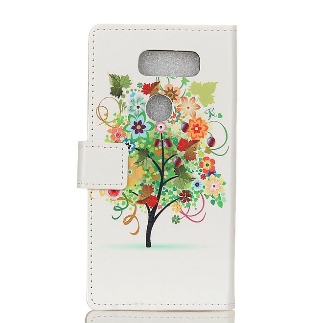 Étui LG V30 - Couverture en cuir - Motif floral coloré