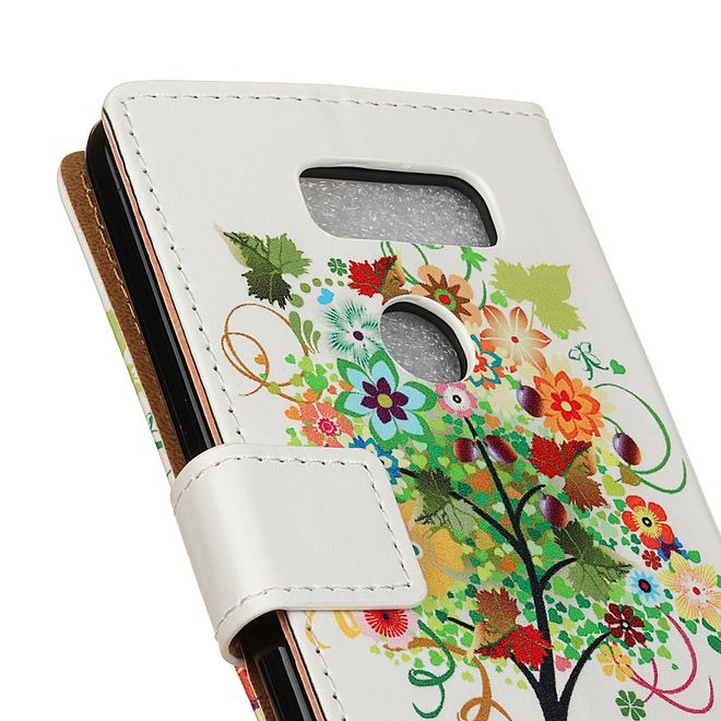 Étui LG V30 - Couverture en cuir - Motif floral coloré