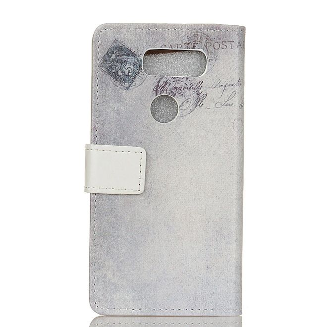 Étui LG V30 - Couverture en cuir - Drapeau américain et chat