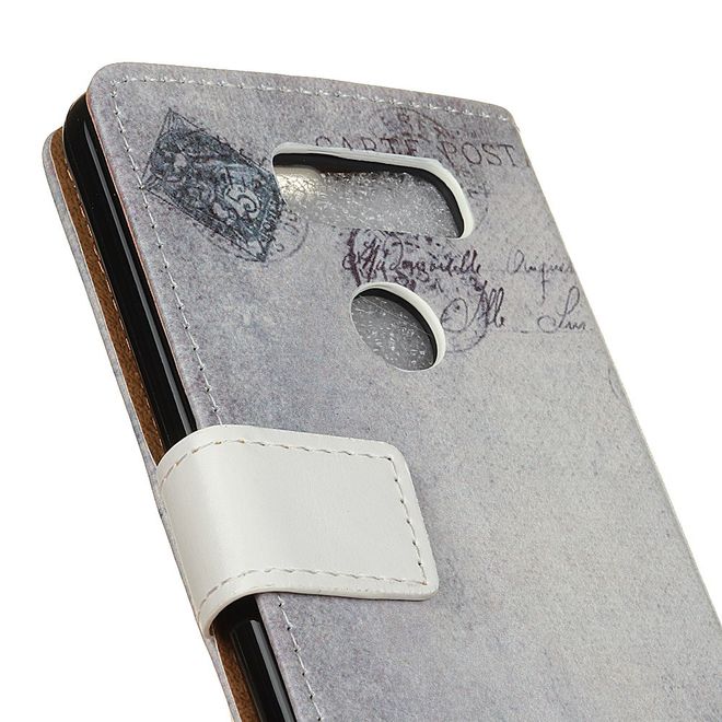 Étui LG V30 - Couverture en cuir - Drapeau américain et chat