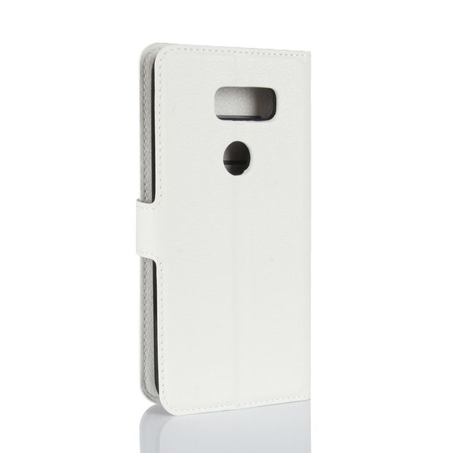 Étui pour LG V30 - Étui en cuir - Texture litchi et fonction support - Blanc