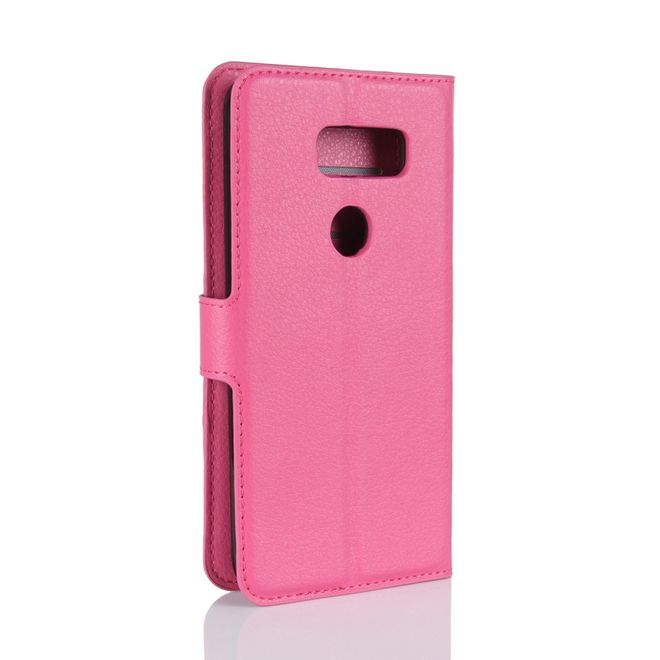Étui pour LG V30 - Étui en cuir - Texture litchi et fonction support - Rose