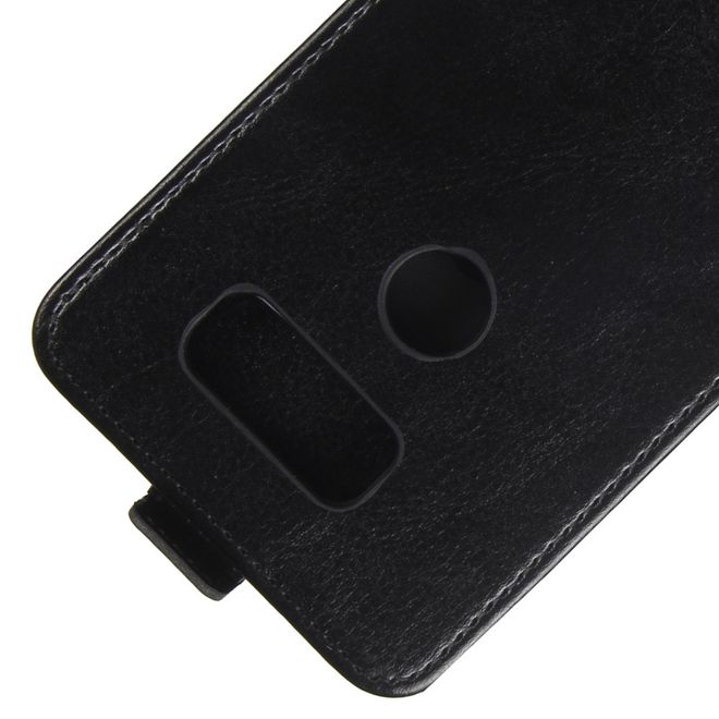 Étui LG V30 - Étui à rabat en cuir - Format vertical - avec emplacement pour carte de visite - Noir