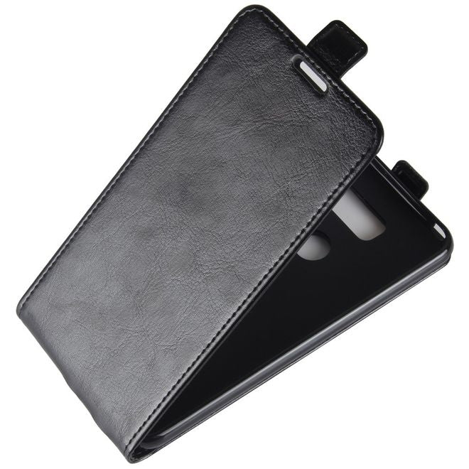 Étui LG V30 - Étui à rabat en cuir - Format vertical - avec emplacement pour carte de visite - Noir