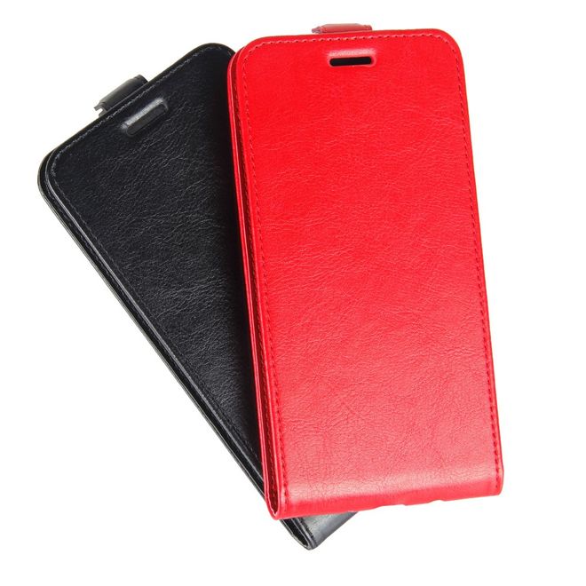 Étui LG V30 - Étui à rabat en cuir - Format vertical - avec emplacement pour carte de visite - Noir