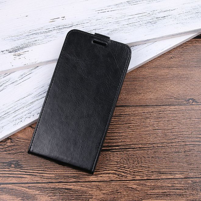 Étui LG V30 - Étui à rabat en cuir - Format vertical - avec emplacement pour carte de visite - Noir