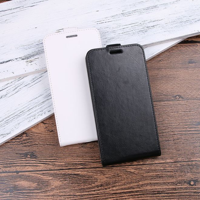 Étui LG V30 - Étui à rabat en cuir - Format vertical - avec emplacement pour carte de visite - Noir