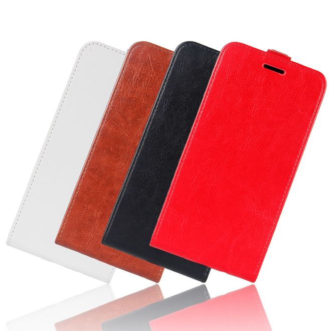 Étui LG V30 - Étui à rabat en cuir - Format vertical - avec emplacement pour carte de visite - Noir
