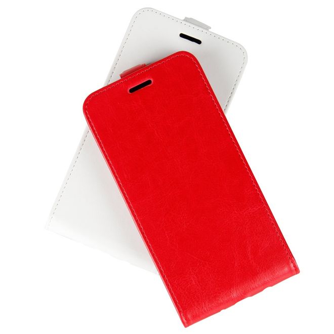 Étui LG V30 - Étui à rabat en cuir - Format vertical - avec emplacement pour carte de visite - Blanc