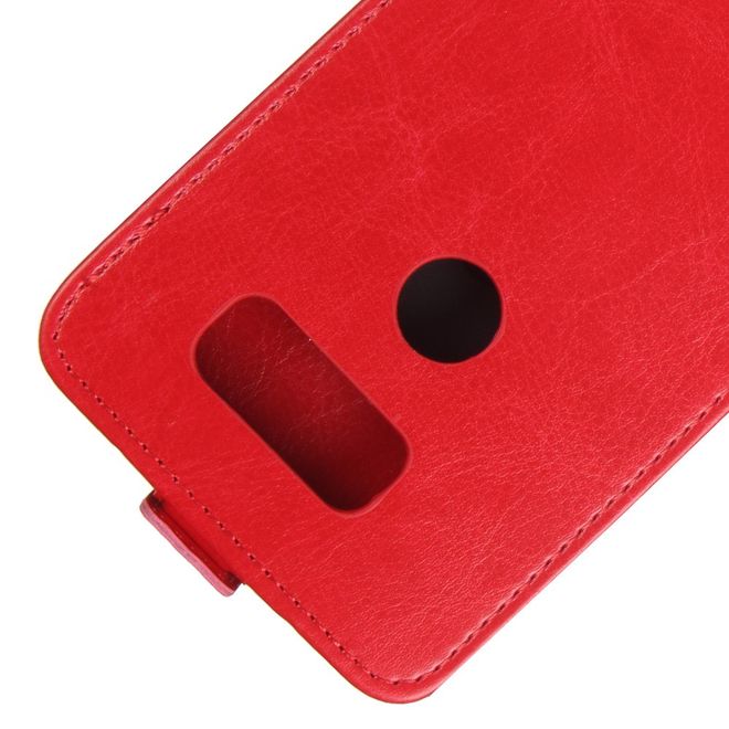 Étui LG V30 - Étui à rabat en cuir - Format vertical - avec emplacement pour carte de visite - Rouge
