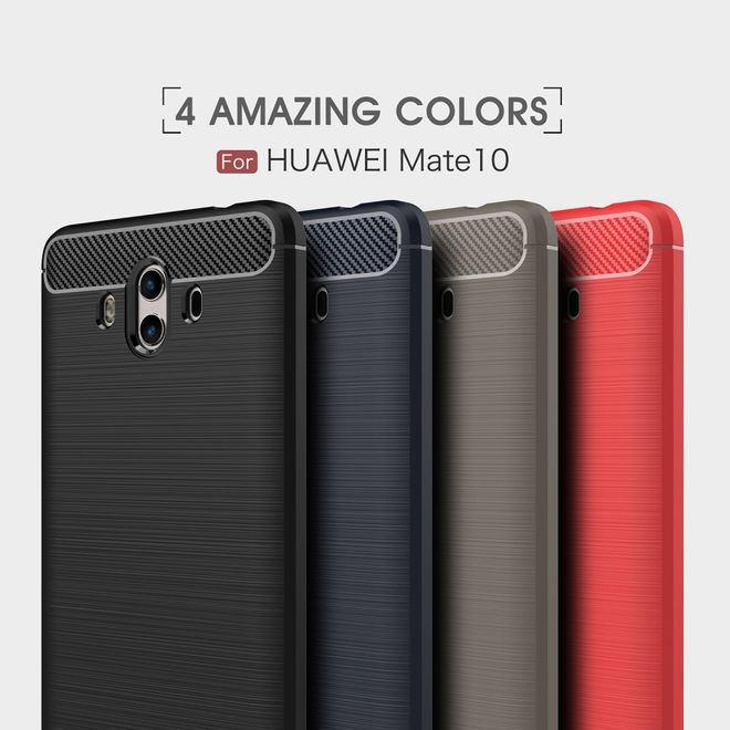 Huawei Mate 10 Hülle - SoftTPU Softcase - robust - mit Carbon Muster - schwarz