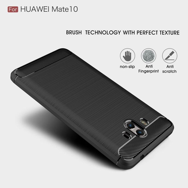 Huawei Mate 10 Hülle - SoftTPU Softcase - robust - mit Carbon Muster - schwarz
