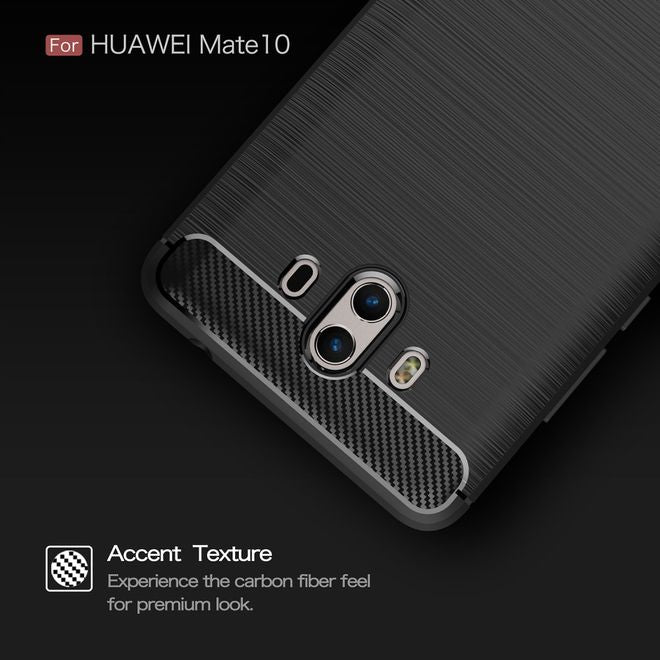 Huawei Mate 10 Hülle - SoftTPU Softcase - robust - mit Carbon Muster - schwarz