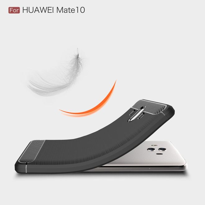 Huawei Mate 10 Hülle - SoftTPU Softcase - robust - mit Carbon Muster - schwarz