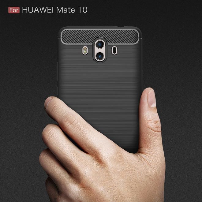 Huawei Mate 10 Hülle - SoftTPU Softcase - robust - mit Carbon Muster - schwarz