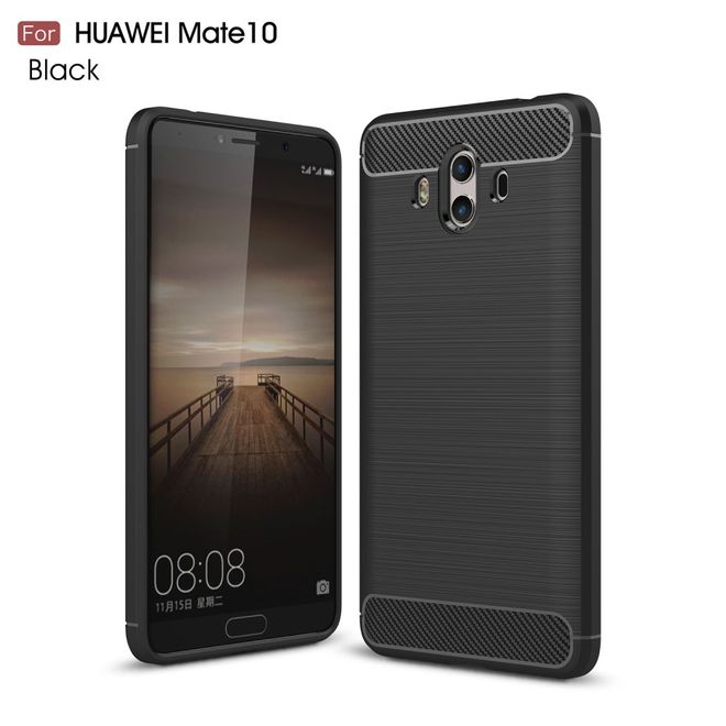 Huawei Mate 10 Hülle - SoftTPU Softcase - robust - mit Carbon Muster - schwarz