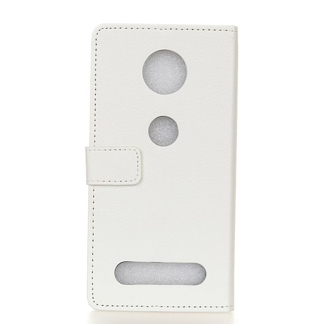 Motorola Moto Z2 Force Leder Hülle - Case mit Standfunktion - weiss