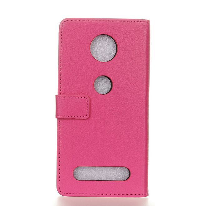 Motorola Moto Z2 Force Leder Hülle - Case mit Standfunktion - rosa