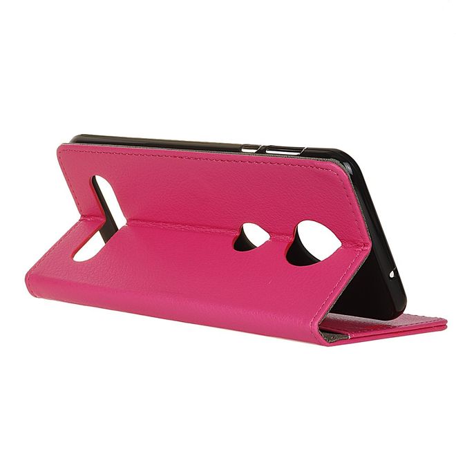 Motorola Moto Z2 Force Leder Hülle - Case mit Standfunktion - rosa