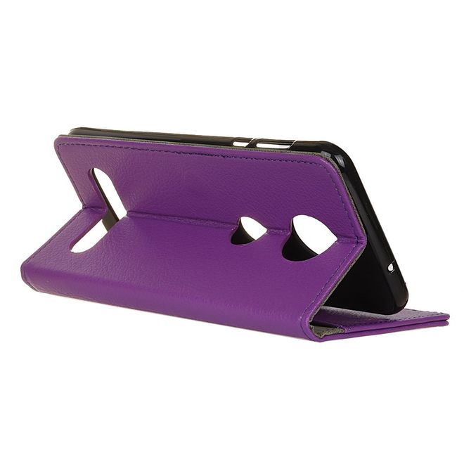 Motorola Moto Z2 Force Leder Hülle - Case mit Standfunktion - purpur