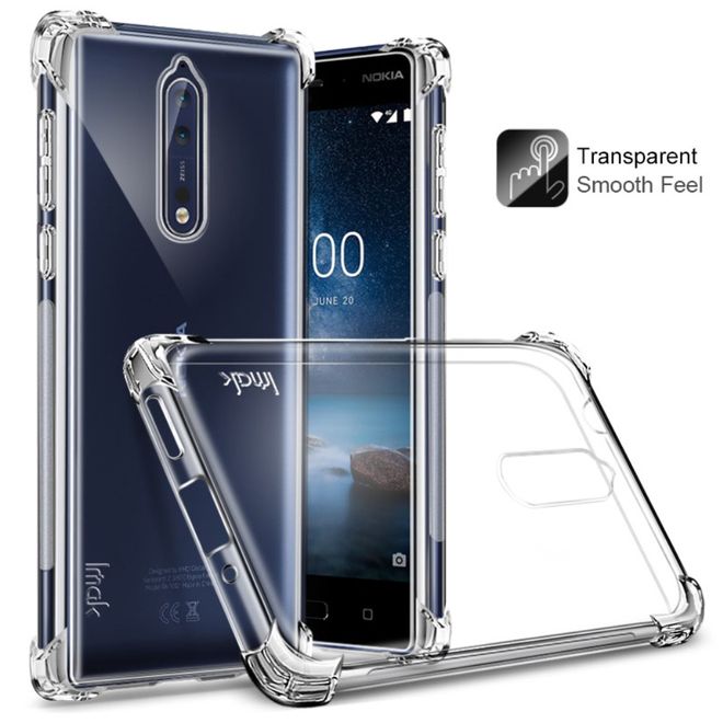Imak - Nokia 8 Hülle - Anti-Shock Case aus TPU Plastik - inkl. Schutzfolie - transparent