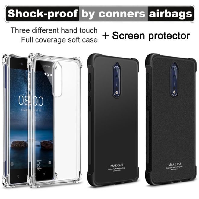 Imak - Nokia 8 Hülle - Anti-Shock Case aus TPU Plastik - inkl. Schutzfolie - transparent