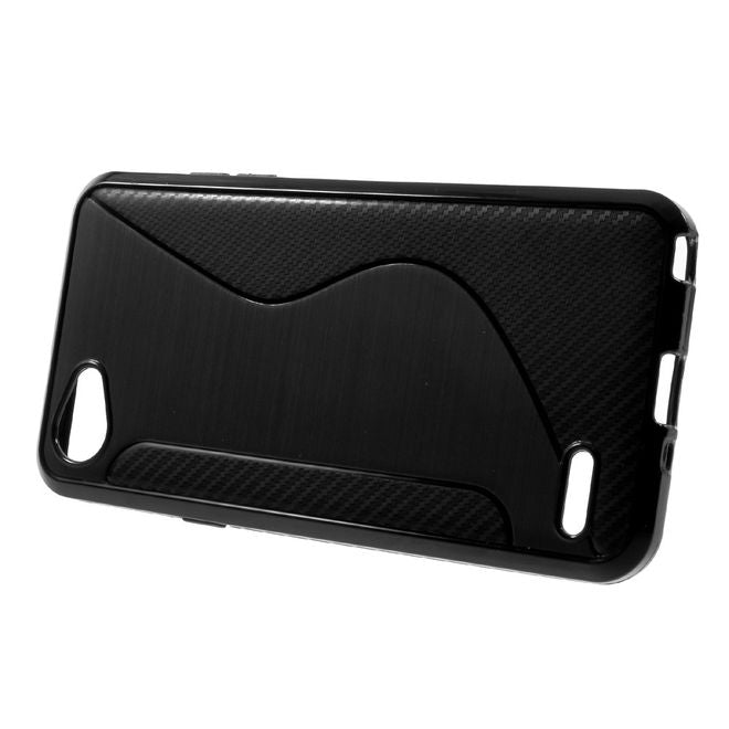 LG Q6 / Q6 Plus Handy Hülle - TPU Soft Case - S-Shape - schwarz