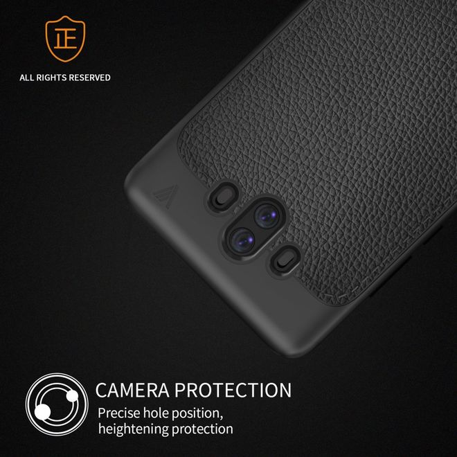 Ivso - Huawei Mate 10 Hülle - TPU Soft Case und Kunstleder - Gentry Series - schwarz