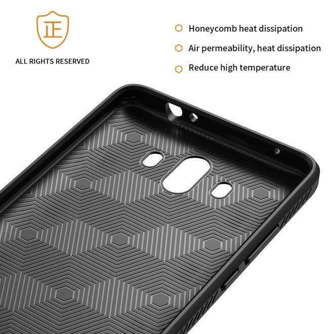 Ivso - Huawei Mate 10 Hülle - TPU Soft Case und Kunstleder - Gentry Series - schwarz