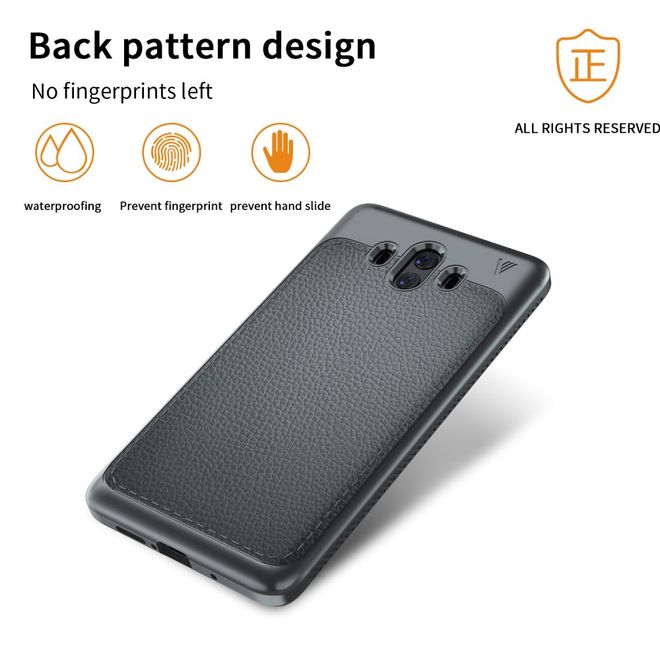 Ivso - Huawei Mate 10 Hülle - TPU Soft Case und Kunstleder - Gentry Series - grau