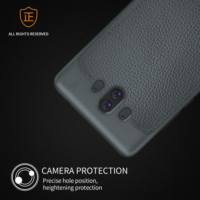 Ivso - Huawei Mate 10 Hülle - TPU Soft Case und Kunstleder - Gentry Series - grau
