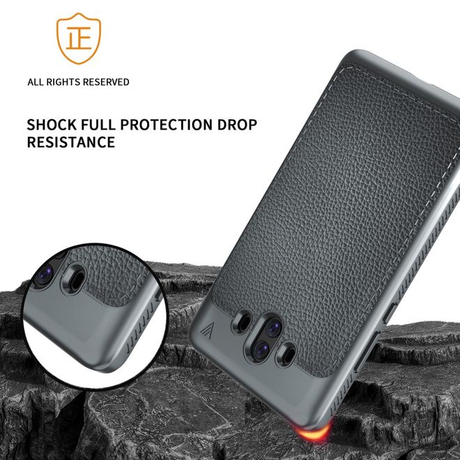 Ivso - Huawei Mate 10 Hülle - TPU Soft Case und Kunstleder - Gentry Series - grau